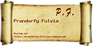 Prandorfy Fulvia névjegykártya